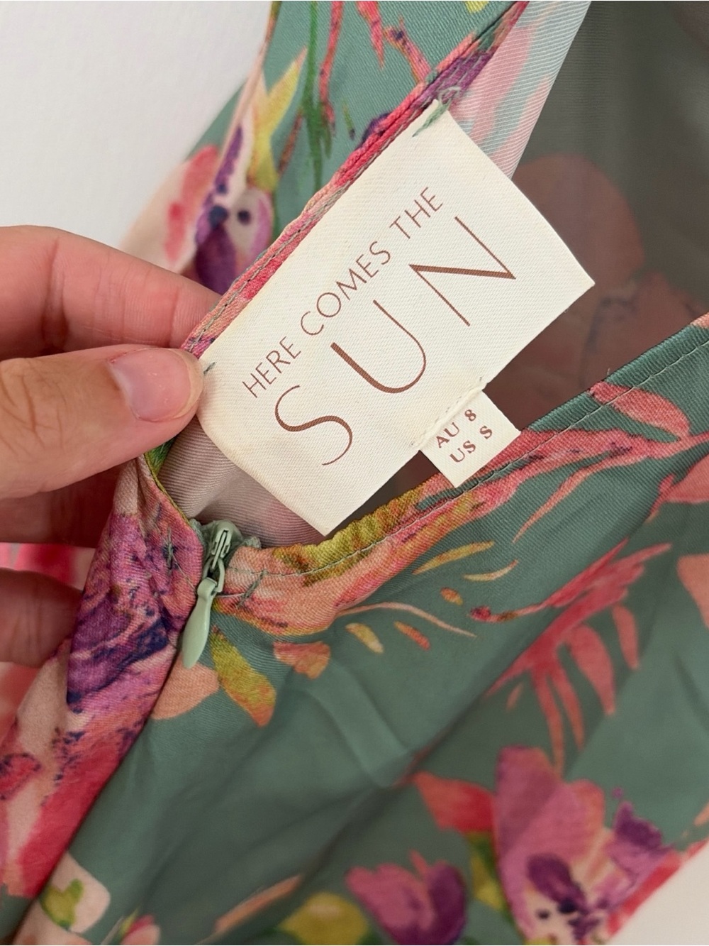 Hello Molly Mint Green Floral Spaghetti-Strap Maxi Dress - Picture 7 of 7